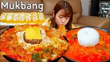 🥘함박부대찌개+부대국밥🍚 부대찌개에 함박스테이크를 태워!?🧆(ft.라면사리,계란말이🧈) SPICYNOODLE MUKBANG ASMR EATINGSHOW REALSOUND 요리 먹방