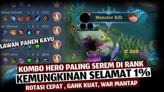 Kemungkinan Selamat 1% ,Inilah KOMBO HERO PALING SEREM DI RANK 2022 | Mobile Legends