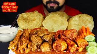 Soft & Crispy LUCHI, CHICKEN Liver and Gizzard Curry, CHICKEN CURRY, Yogurt ASMR Eating| #LiveToEATT