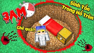 TÔ GÀ THỬ THÁCH 3H SÁNG SINH TỒN BÊN TRONG HỐ TRÒN SIÊU ĐÁNG SỢ TRONG MINECRAFT