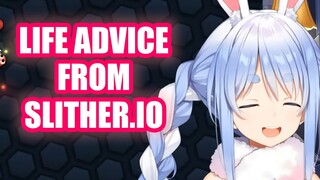 Pekora Tells an Important Life Advice that she Remembered While Playing Slither 【Hololive Eng Sub】