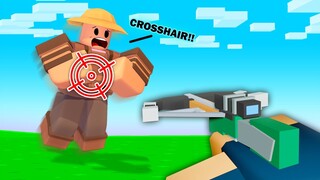 USING a CROSSHAIR in Roblox Bedwars..