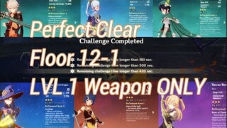 Perfect Clear Floor 12 - 1 With LVL 1 Weapon