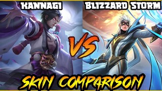 VALE NEW SKIN HERO BLIZZARD STORM SKIN VS. KANNAGI ELITE SKIN - MLBB SKIN COMPARISON SERIES