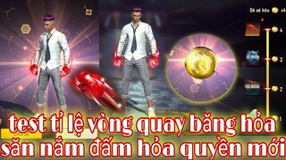 Free fire| test tỉ lệ vòng quay băng hoả săn nắm đấm băng hoả quyền mới tốn bao nhiêu kim cương