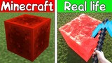 Real Life VS Minecraft | Redstone Block