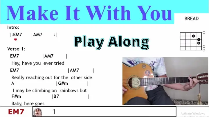 Make It With You (Bread) - Guitar Chords & Lyrics @Teacher Bob