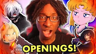 Reacting to ANIME Openings for the FIRST TIME