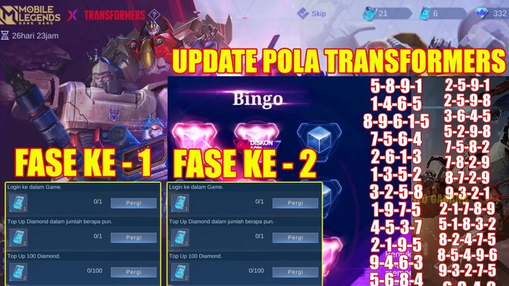 TRIK GACHA EVENT TRANSFORMERS & UPDATE POLA BINGO TRANSFORMERS 2023 PART 2 | MOBILE LEGENDS