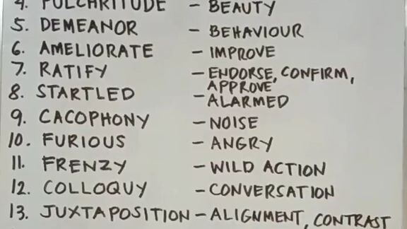 English Vocabulary words