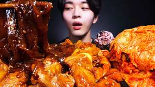 ASMR MUKBANG สไปซี่ซีอิ๊วไก่นึ่งไส้วุ้นเส้นเสียงจริง/จิมดักไก่ตุ๋นกินซาวน์