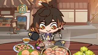 [Genshin Impact mukbang] One day, I will eat all the dishes in Manmindang!