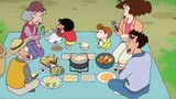 [เครยอนชินจัง] สนุกมากที่ได้กินข้าวชามใหญ่และหน่อไม้กรอบคู่กับเนื้อทอดกับแครอทและกินกับปู่ย่าตายาย