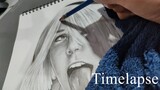 Ahegao time lapse drawing realistic