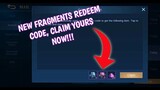New free fragments redeem code in mobile legends | Free skin fragments redeem code May 2021