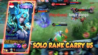 SOLO RANKED LANCELOT EPICAL GLORY CARRY THE GAME - LANCELOT FAST HAND GAMEPLAY #334