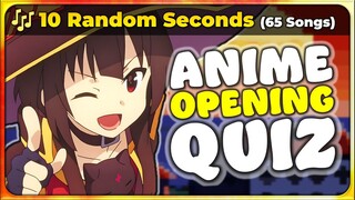 🎺 Anime Opening Quiz: 10 Random Seconds (65 Songs!) 【Easy → Otaku】