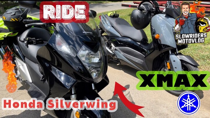Yamaha Xmax and Honda Sliverwing Weekend Cruise/Scooter Ride/Motovlog Insta360