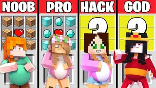 Minecraft Noob vs PRO vs HACKER vs GOD : PREGNANT GIRL CRAFTING! Challenge in Minecraft Animation!