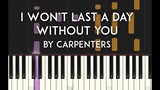 I Won't Last a Day Without You by Carpenters Synthesia piano tutorial with free sheet music