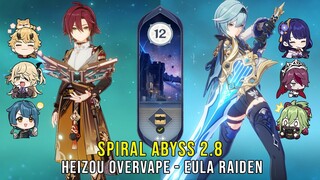 C3 Heizou Overvape and C0 Eula Raiden - Genshin Impact Abyss 2.8 - Floor 12 9 Stars