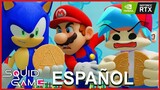 FNF VS Sonic VS Mario Bros Vs Squid game - Animación en Español