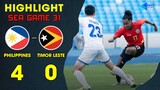 HIGHLIGHT | U23 PHILIPPINES VS U23 TIMOR LESTE | TẤN CÔNG DỒN DẬP, PHILIPPINES CÓ CHIẾN THẮNG 4 SAO