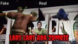 Fake VS Real Lari Lari Ada Zombie, Zombie Baju Hijau