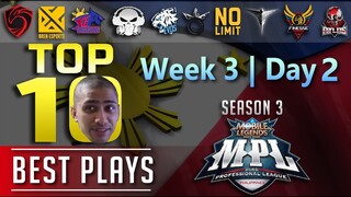 Top10 PLAYS MPL S3 Wk3 Day 2 : Z4pnu, Execration Nagbida sa Isang Classic Seriesss