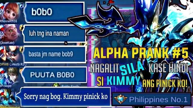 ALPHA PRANK #5 - Nagalit kakampi ko kase di ako nag MM| Gulat sila sa kunat at kati ni Alpha| MLBB