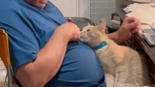 Dad with Cute Cat