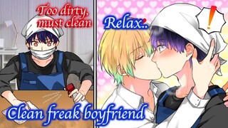 【BL Anime】I'm a clean freak and ended up making physical contact with my childhood friend【Yaoi】