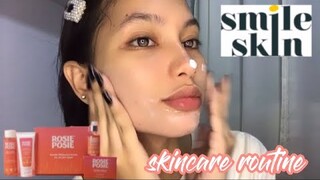 SKINCARE ROUTINE USING ROSIE POSIE AND SMILE SKIN