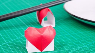 Super cute love chopstick rest, simple and practical origami!