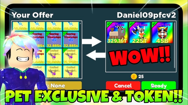 WOW!! TRADING PET DIVINE BERBUAH PET EXCLUSIVE DAN TOKEN!! (Clicker Simulator) - Roblox Indonesia