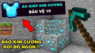 Mình Đã Thử Thách Sinh Tồn | Trong Thế Giới May Mắn Đào Kim Cương Ra Đồ | TRONG MINECRAFT PE..!!