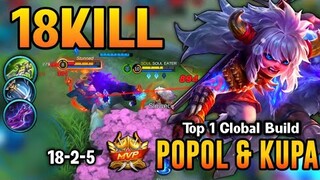 18KILL! POPOL & KUPA BEST BUILD 2021 | BUILD TOP 1 GLOBAL POPOL & KUPA GAMEPLAY | MOBILE LEGENDS✓