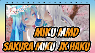 [Miku MMD] Tolong jangan lakukan itu di sini / Sakura Miku & JK Haku