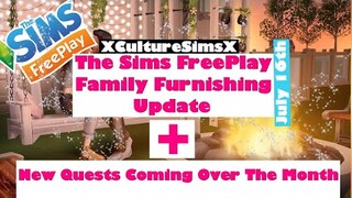 The Sims FreePlay - Family Furnishings Update + New Quests Schedule | XCultureSimsX