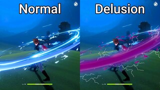 Childe Normal vs Delusion! Anime Effect Comparison