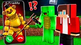 Why Creepy Golden Freddy CALLING at NIGHT to MIKEY and JJ ? - Fnaf in Minecraft Maizen