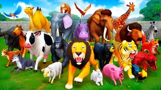 Mega Animal Race Challenge: Wild Animals vs Farm Animals Escape | Planet Zoo Race