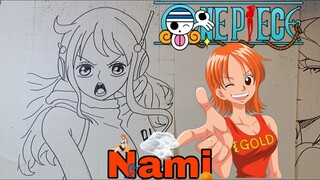 menggambar nami dari anime one Piece