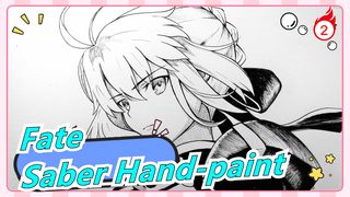 [Fate] [Hand-paint] Draw Saber (｡･ω･｡)ﾉ♡_2