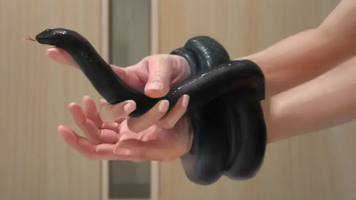 【Digital Art Impasto】Hands Binded by Snake