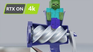 Nếu một thây ma trong <Minecraft> rơi vào máy xay thịt thì sao?