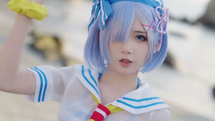 [Blue and white stripes collection] Real-life cos hand-made Rem series collection
