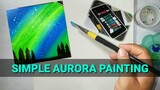 Aurora painting | aurora acrylic paintings for beginners