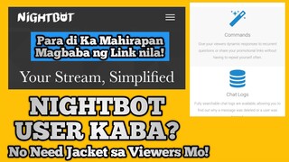 Paano Maglagay Ng AutoMatic na Maibaba ang Link ng Viewers mo na Walang Jacket Gamit ang Nigthbot?