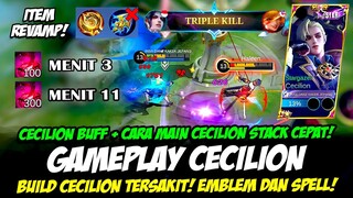 GAMEPLAY CECILION BUFF❗CARA MAIN CECILION STACK CEPAT❗BUILD CECILION TERSAKIT 2023❗TUTORIAL CECILION